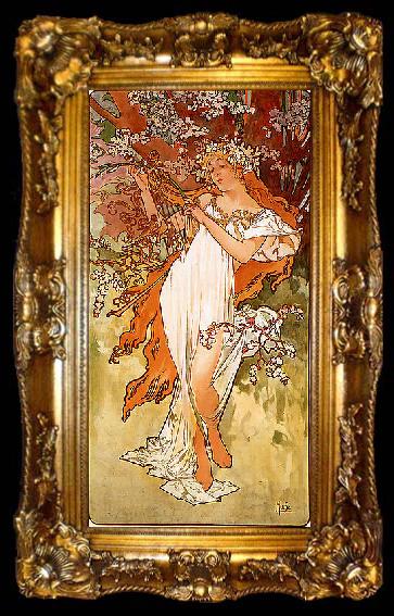 framed  Alfons Mucha Spring, ta009-2